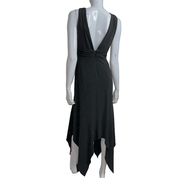 Compliance Alliance 1995 Diamante Sleeveless Asymmetrical Black Maxi Dress - Picture 4 of 8